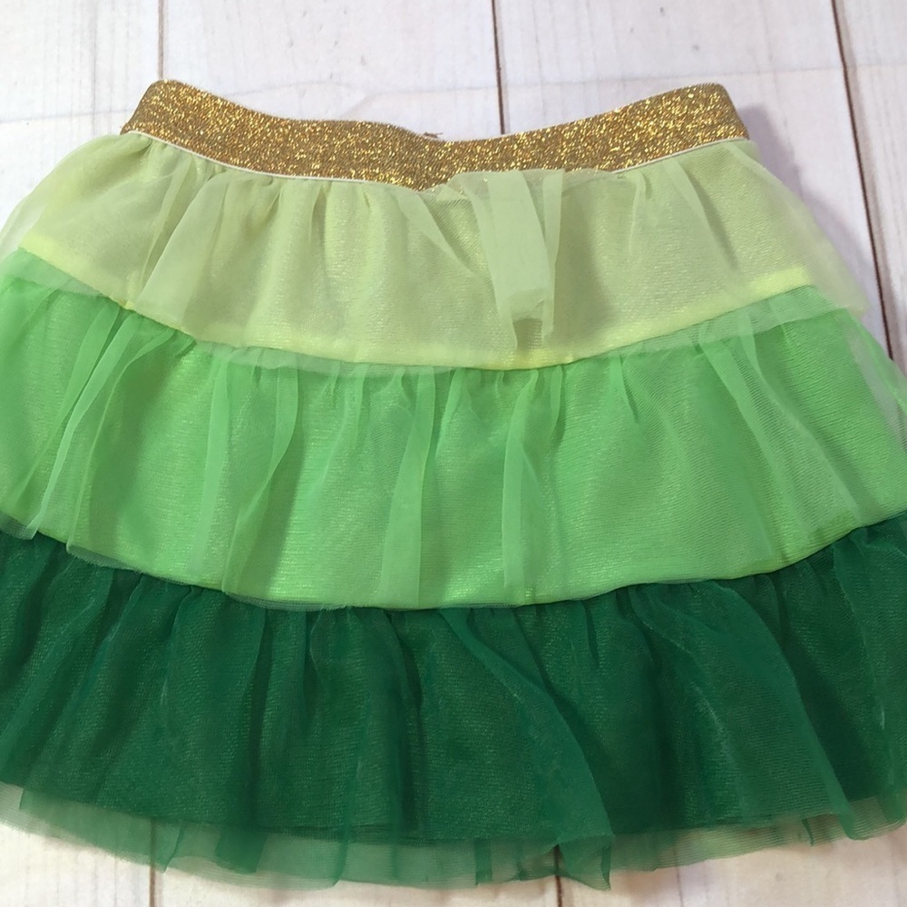 St Patrick’s Day Layered Tutu Skirt Greens  and Gold Girls 4T